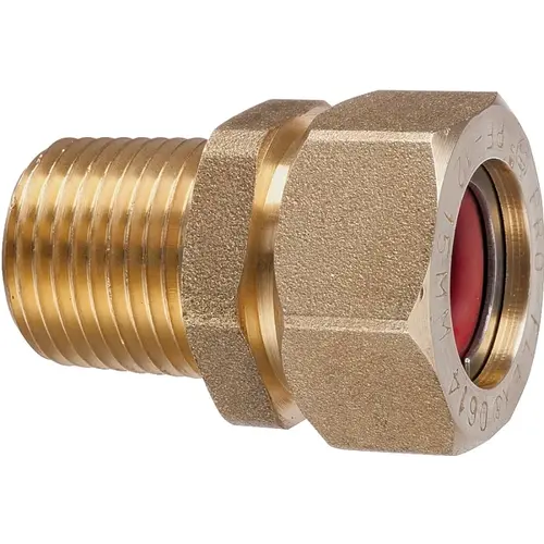 ProFlex PFMF-1212C PFMF-1212 Tube to Pipe Adapter, 1/2 in, MNPT, Brass