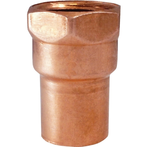 EPC 10130138 103R Series Reducing Pipe Adapter, 1/2 x 1/4 in, Sweat x FIP, Copper
