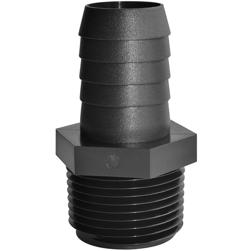 A3458P Straight Adapter, 3/4 x 5/8 in, MNPT x Hose Barb, Polypropylene