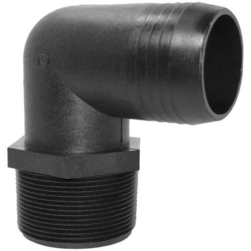 Green Leaf EL1034PBG1 EL1034P 90 Deg Elbow, 1 x 3/4 in, MNPT x Hose Barb, Polypropylene Black