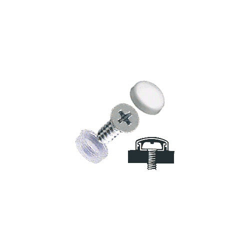 White Flat Small Snap Cap Screw Covers
