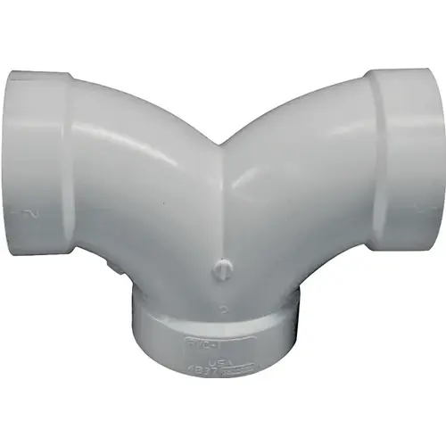 700 Series 70726 Double Pipe Elbow, 2 in, Hub, 90 deg Angle, PVC, SCH 40 Schedule