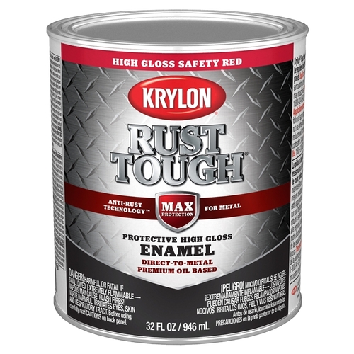 Rust Tough Rust-Preventative Paint, Gloss Sheen, Radiant/Safety Red, 1 qt, 400 sq-ft/gal Coverage Area - pack of 2