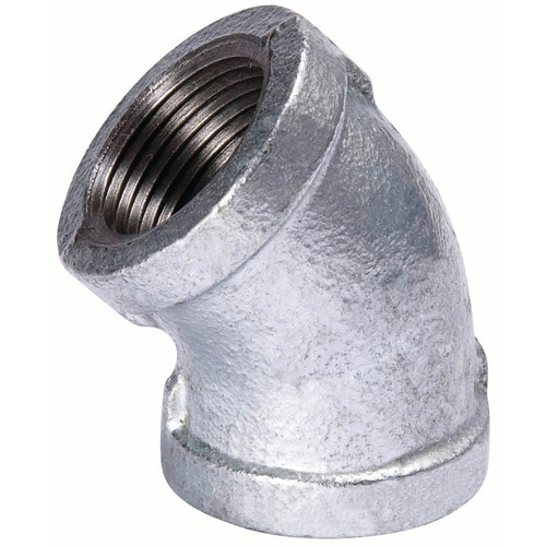 Pipe Elbow, 4 in, Threaded, 45 deg Angle
