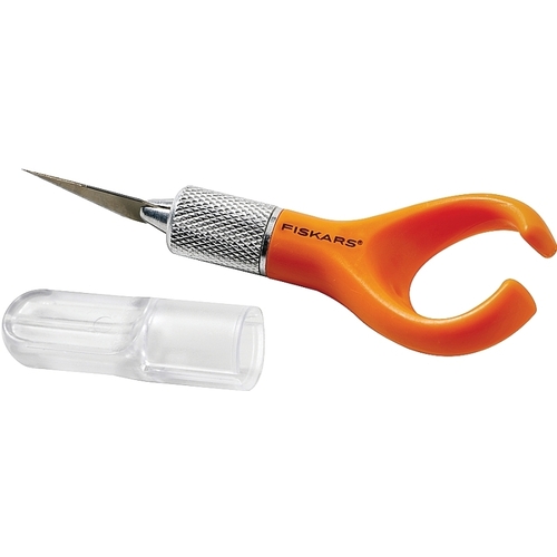 Fingertip Knife, Steel Blade, Plastic Handle, Finger Loop Handle, 4 in OAL