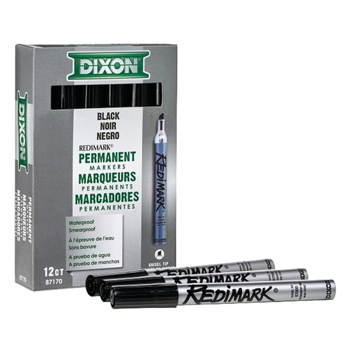 DIXON TICONDEROGA 87170 Marker, Black, 6 in L, Metal Barrel