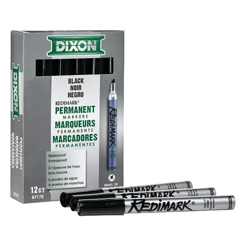 DIXON TICONDEROGA 87170 DURA-INK PERMANENT MARKER - LARGE TIP Black