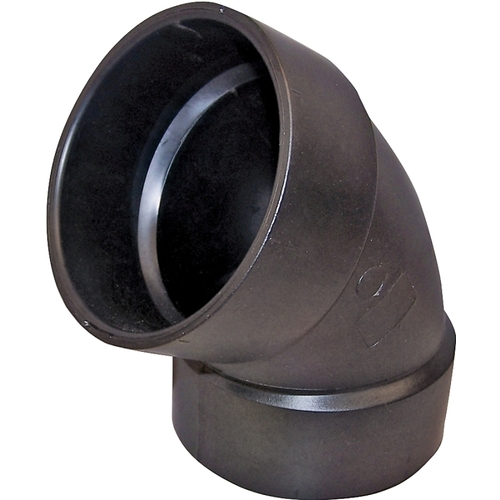 Pipe Elbow, 2 in, Hub, 60 deg Angle, ABS, Black