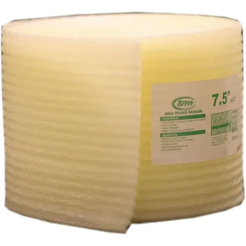TVM W508-XCP4 Sill Seal, 7-1/2 in W, 50 ft L Roll, Polyethylene, Yellow - pack of 4