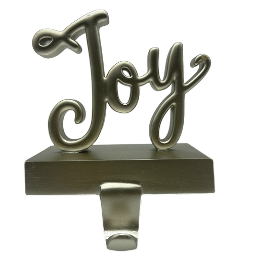 Joy Stocking Holder, Gold, 6-1/2 in