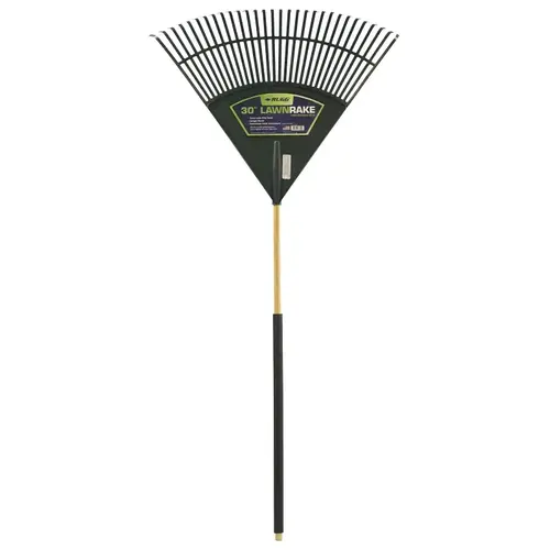 Rugg PP30C Leaf Rake, Poly Tine, Hardwood Handle, 48 in L Handle