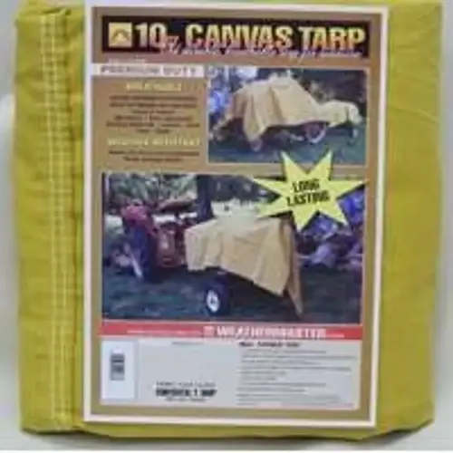 DIZE CA1236D Weathermaster Tarpaulin, 36 ft L, 12 ft W, Canvas, Tan