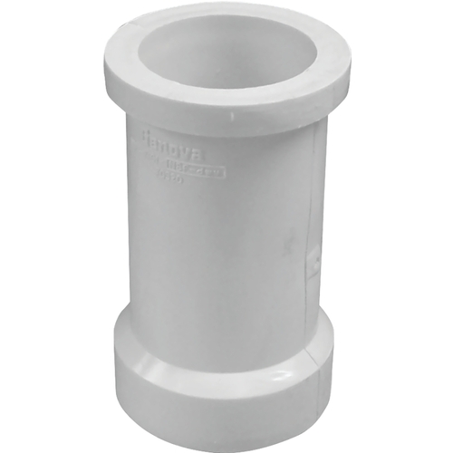 Pipe Adapter, 4 in, Spigot x Hub, PVC, White