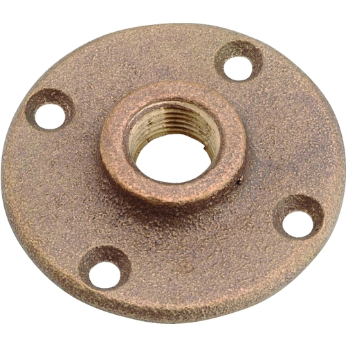 Anderson Metals 738151-08/38151-0 738151-08 Floor Pipe Flange, 1/2 in, 4-Bolt Hole, Red Brass