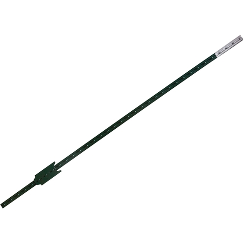 T-Post, 10 ft L, 10 ft H, Steel, Green/White - pack of 5