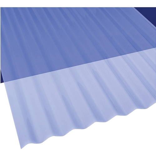 SUN 'N RAIN 106632-XCP10 Corrugated Roofing Panel, 10 ft L, 26 in W, PVC, Clear Blue - pack of 10