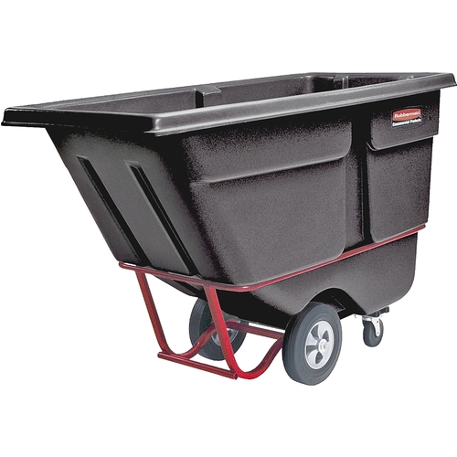 Rubbermaid FG130500BLA 1305BLK Tilt Truck, 750 lb Load, 0.5 cu-yd, 3-Caster, Steel Frame, Black, 60-1/2 in OAL, 28 in OAW