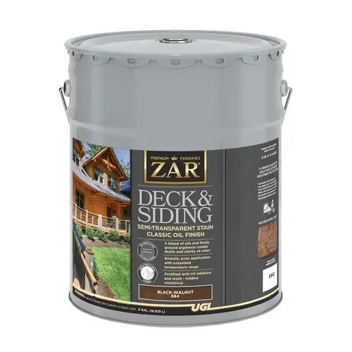 ZAR 68415 STAIN WD SM-TRNS BLK WALNUT 5G