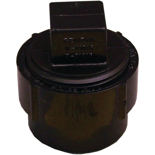 CANPLAS 103701ASBC Cleanout Body with Plug, 1-1/2 in, FNPT x Spigot, ABS, Black, SCH 40 Schedule