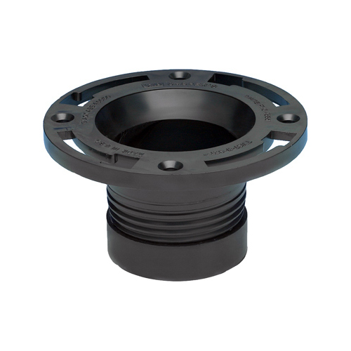 Closet Flange, 4 in Connection, ABS, Black