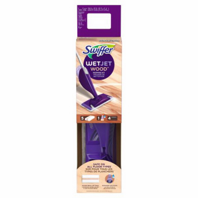 SWIFFER 76560 Mop Kit WetJet Wood 11.3" W Purple/White