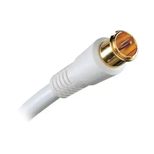 6-Ft. White RG6 Coaxial Cable With "F" Connectors