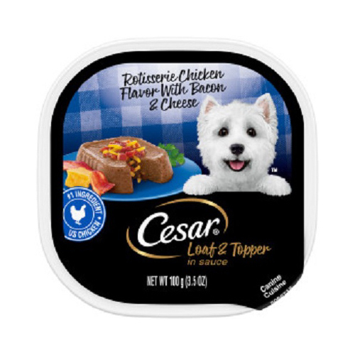 Cesar 10269-XCP24 Savory Delights Dog Food, Rotisserie Chicken, Bacon & Cheese, 3.5-oz. Can - pack of 24