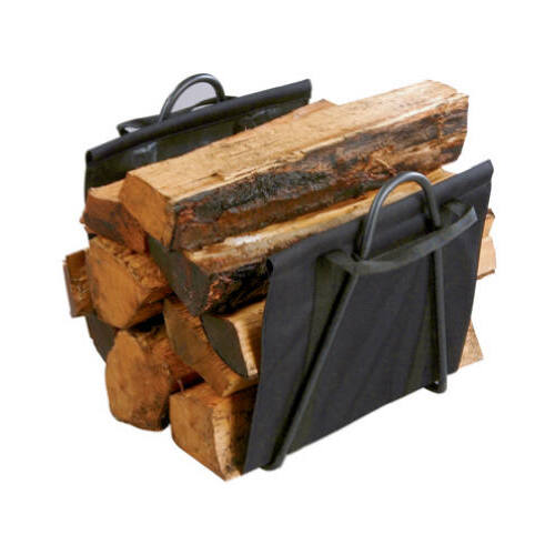 PANACEA 15216 Log Rack Black Matte Steel Matte