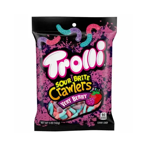 Gummi Candy Sour Brite Crawlers Very Berry 5 oz - pack of 12