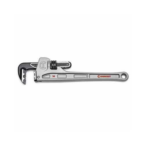 Pipe Wrench, 0 to 2-3/8 in Jaw, 14 in L, Aluminum, Powder-Coated