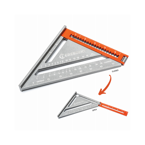 EX6 Series 2-in-1 Extendable Layout Tool, 1/8 in Graduation, Aluminum, 6-1/2 in L, 7-1/4 in W Orange