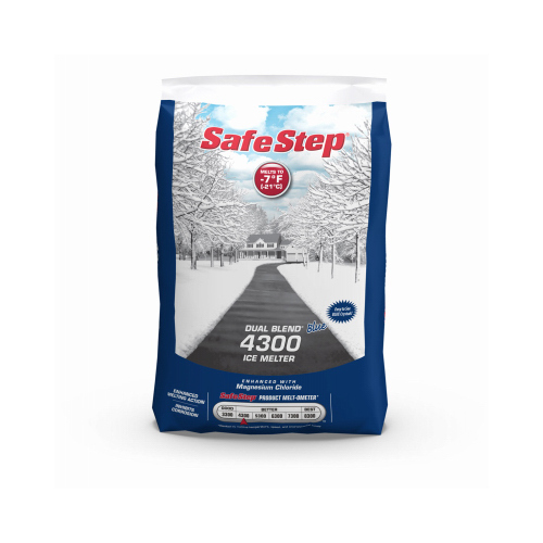 Safe Step 836553 Dual Blend 51151 Ice Melter, Crystalline Solid, Blue, 50 lb Bag