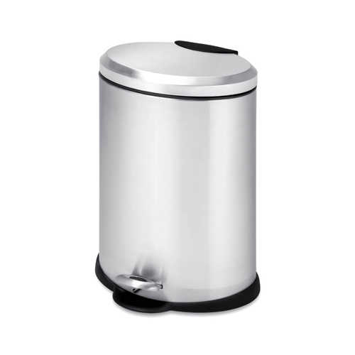 Honey-Can-Do TRS-01447 Trash Can 3.2 gal Silver Stainless Steel Step-On Silver