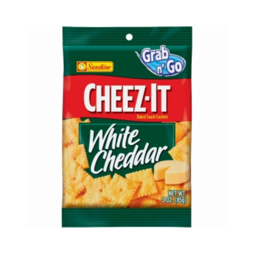 Cheez-It 462809 CHEEZITWC6 Baked Snack Crackers, White Cheddar Flavor, 3 oz Bag