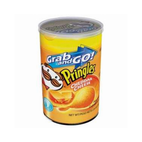 84561 Potato Chips, Cheddar, Cheese Flavor, 2.5 oz Can