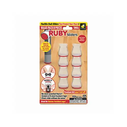 Bulbhead 15933-12 Chair Leg Floor Protection, Fits Small Legs - pack of 8 Red/White