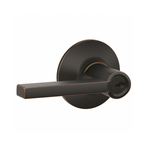 Latitude Lever Keyed Entry Lock C Keyway with 16211 Latch and 10063 Strike Aged Bronze Finish - pack of 4