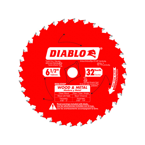 Circular Saw Blade, 6-1/2 in Dia, 32-Teeth, TiCo Cutting Edge - pack of 5