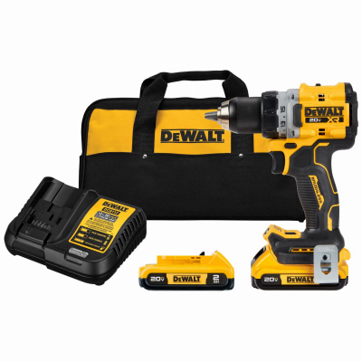 DEWALT DCD800D2 XR Series Drill Driver Kit, Battery Included, 20 V, 2 Ah, 1/2 in Chuck, Keyless, Ratcheting Chuck