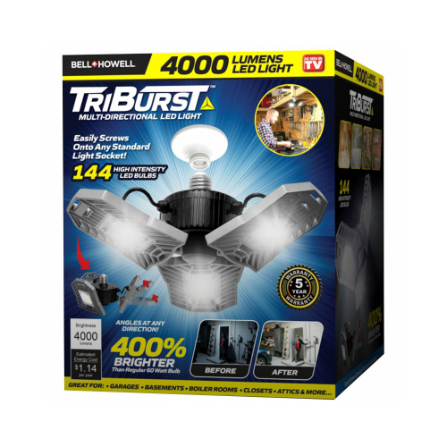 Bell + Howell 7090 TriBurst Series High-Intensity Light, LED Lamp, 4000 Lumens Lumens, 6500 K Color Temp, Aluminum Fixture
