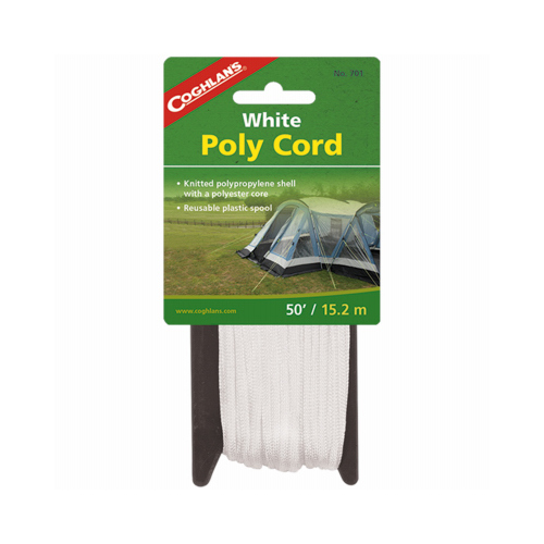 Cord 1/4 " Dia x 50 Ft. Braided Nylon White