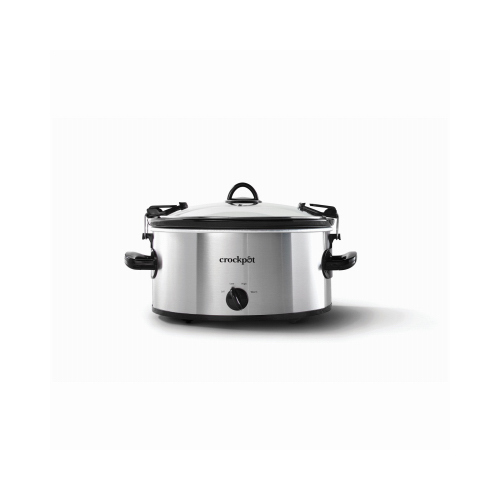 Slow Cooker Cook and Carry 6 qt Silver Stainless Steel Silver
