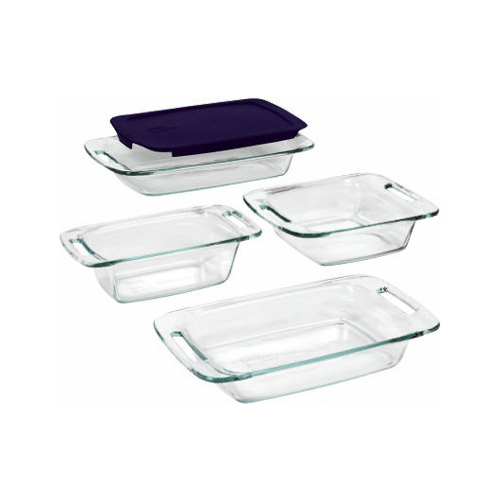 Pyrex 1093842 Bake and Store Set 9" W X 13" L Blue/Clear Blue/Clear