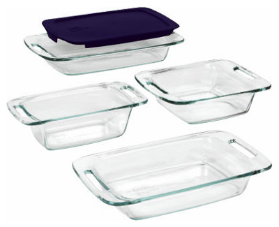 Pyrex 1093842 Bake and Store Set 9" W X 13" L Blue/Clear Blue/Clear