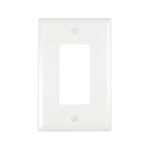 TradeMaster Wallplate, 5.06 in L, 3.31 in W, 1 -Gang, Nylon, White