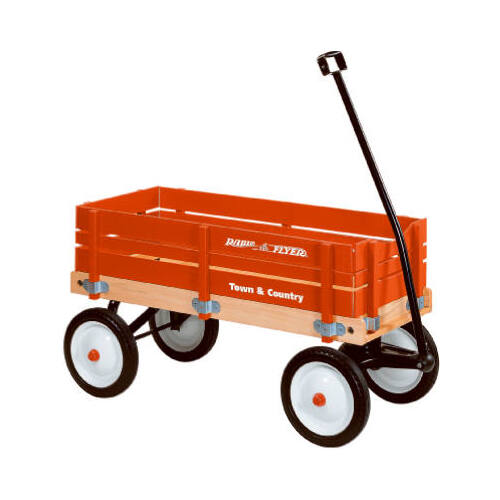 Wagon, 150 lb Capacity, Wood, Red