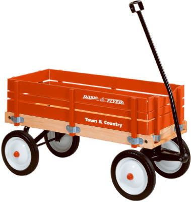 Radio Flyer 1 Wagon, 150 lb Capacity, Wood, Red