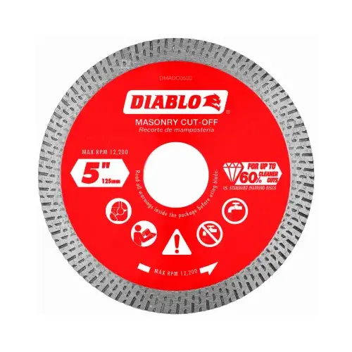 5 In. Diamond Continuous Rim Dry/Wet Cut Diamond Blade