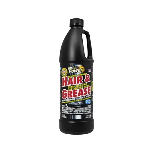 Hair and Grease Drain Opener, Liquid, Clear, Odorless, 1 L Bottle - pack of 12