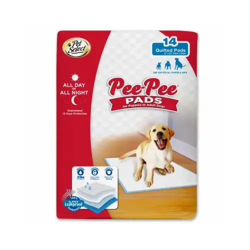 JODI INTERNATIONAL/FOURPAWS 100519796 Pet Select Pee-Pee Pads for Dogs & Puppies, Standard 22 x 22 In., 14-Ct.